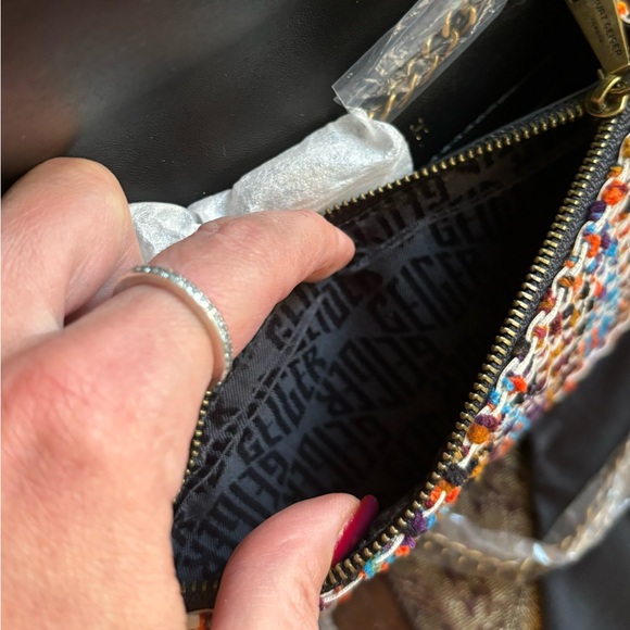 Authentic KURT GEIGER Leather/braided magnetic closure flap eagle head Crosby - Picture 12 of 16